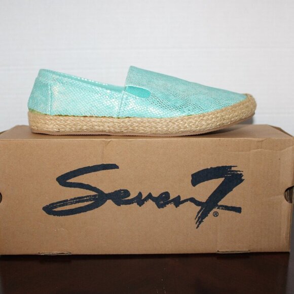 NIB Seven 7 Cape Azul Teal Espadrille Slip-On Shoes - Size 8 - Picture 1 of 11